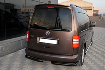 Volkswagen Caddy 2004-2010 гг. Задние уголки AK003 Черные (2 шт., нержавейка) фото 2