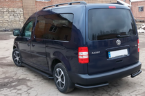 Volkswagen Caddy 2004-2010 гг. Задние уголки AK003 Черные (2 шт., нержавейка) фото 4