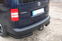 Volkswagen Caddy 2004-2010 гг. Задние уголки AK003 Черные (2 шт., нержавейка) фото 5