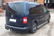 Volkswagen Caddy 2004-2010 гг. Задние уголки AK003 Черные (2 шт., нержавейка) фото 6