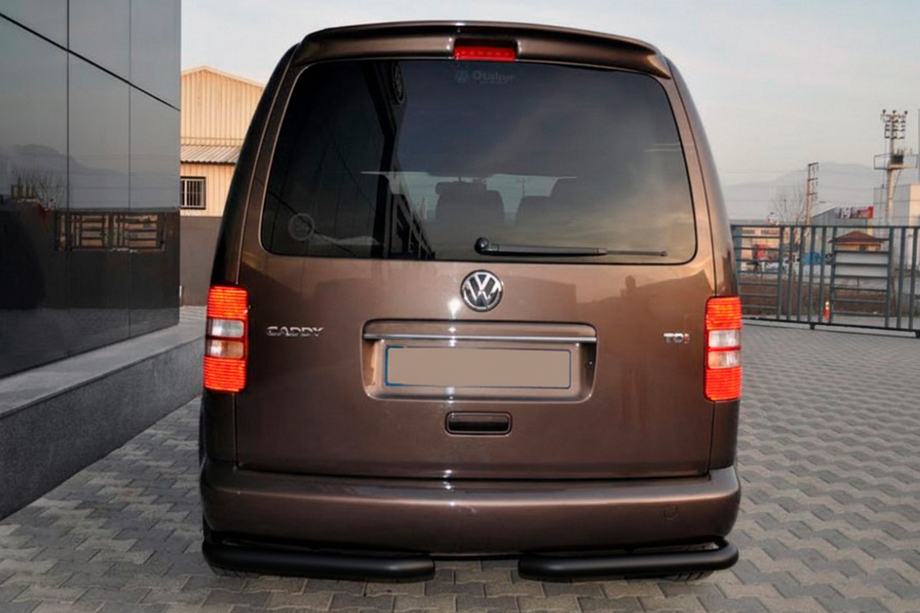 Volkswagen Caddy 2004-2010 гг. Задние уголки AK003 Черные (2 шт., нержавейка) Image