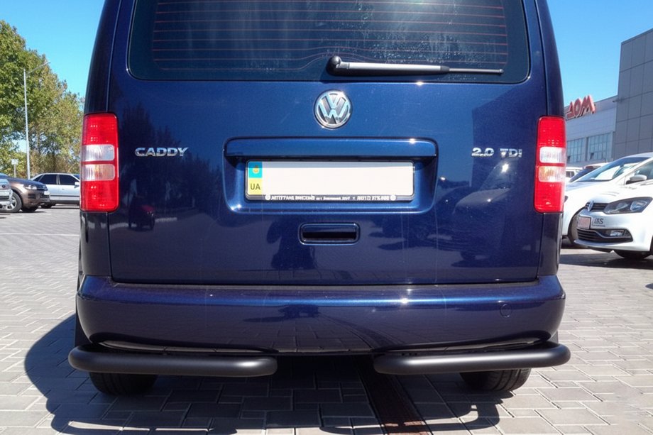Volkswagen Caddy 2004-2010 гг. Задние уголки AK003 Черные (2 шт., нержавейка) Фото 8
