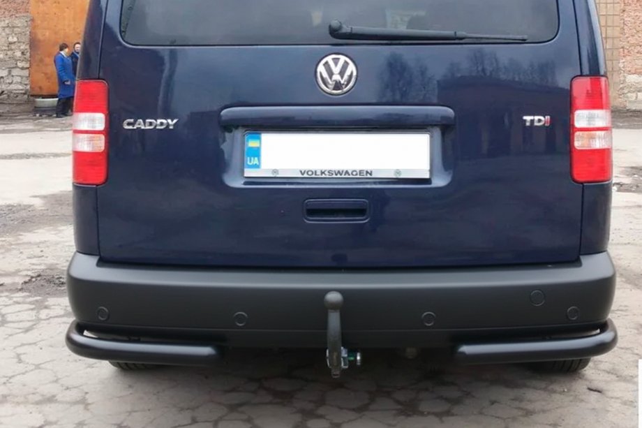 Volkswagen Caddy 2004-2010 гг. Задние уголки AK003 Черные (2 шт., нержавейка) Фото 3