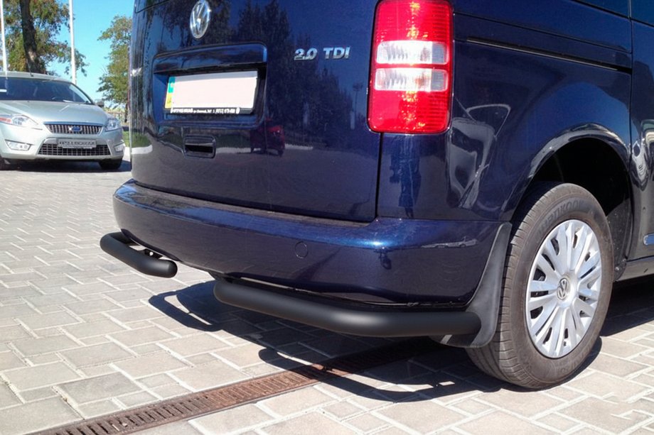 Volkswagen Caddy 2004-2010 гг. Задние уголки AK003 Черные (2 шт., нержавейка) Фото 9