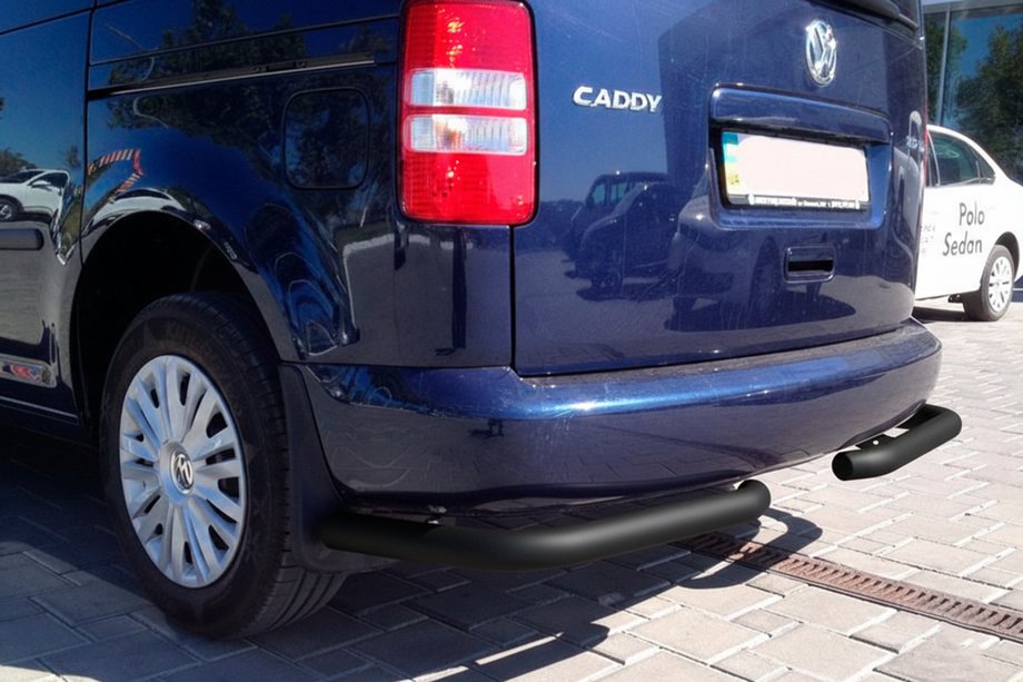 Volkswagen Caddy 2004-2010 гг. Задние уголки AK003 Черные (2 шт., нержавейка) Фото 7