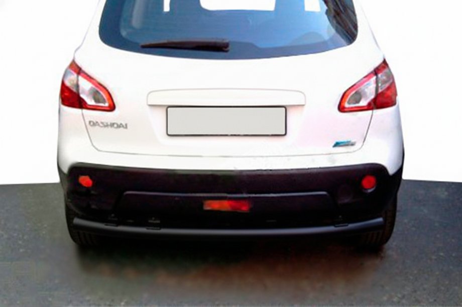 Nissan Qashqai 2007-2010 гг. Задняя прямая дуга Black (нерж. сталь) Фото 1