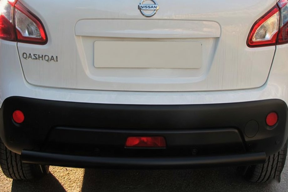 Nissan Qashqai 2010-2014 гг. Задняя прямая дуга Black (нерж. сталь) Фото 2