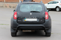 Dacia Duster 2008-2018 гг. Задняя дуга Black (нерж.) фото 2