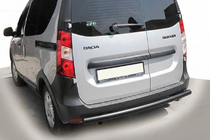Renault Dokker 2013-2022 гг. Задняя дуга AK002 Черная (нерж. сталь) фото 2