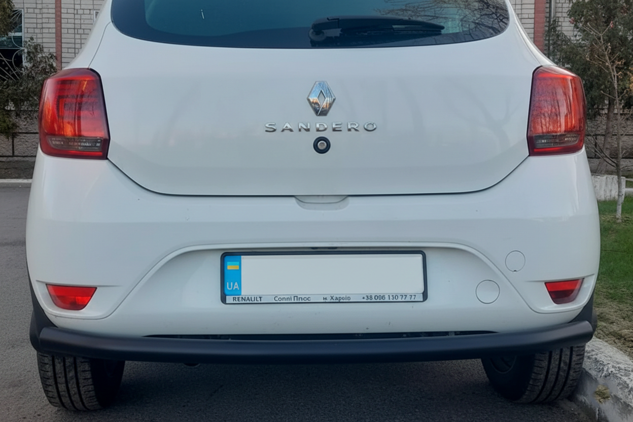Задня дуга AK002 Black (нерж) для Renault Sandero 2013-2022 рр