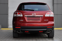 Mazda CX-9 2007-2016 гг. Задняя дуга AK002 Черная (нерж.) фото 2