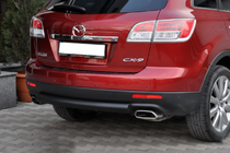 Mazda CX-9 2007-2016 гг. Задняя дуга AK002 Черная (нерж.) фото 1