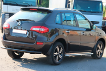Renault Koleos 2008-2016 гг. Задняя дуга AK002 Черная (нерж. сталь) фото 2
