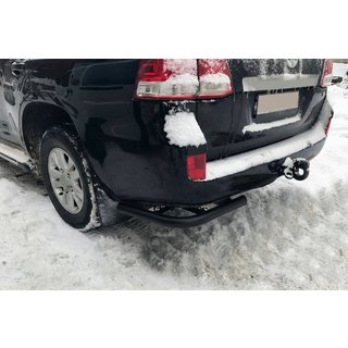 Задние уголки AK003 Черные (2 шт., нержавейка) Toyota Land Cruiser 200 2007-2021 гг. фото 1