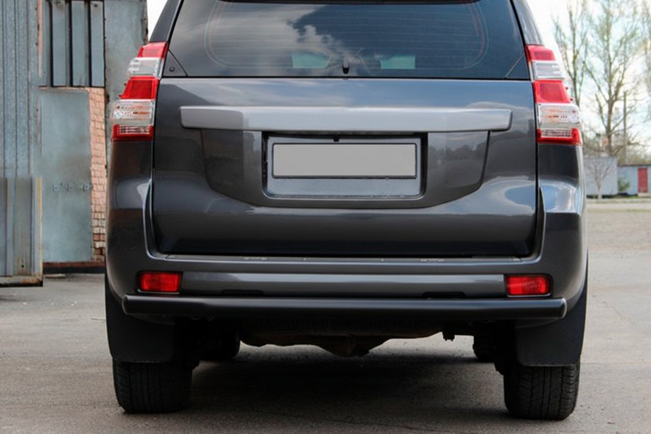 Toyota Land Cruiser Prado 150 2009-2023 гг. Задняя дуга AK002 Черная (нерж. сталь) Фото 6