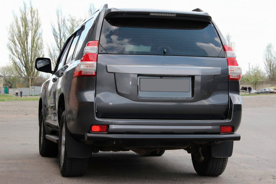 Toyota Land Cruiser Prado 150 2009-2023 гг. Задняя дуга AK002 Черная (нерж. сталь) Фото 7