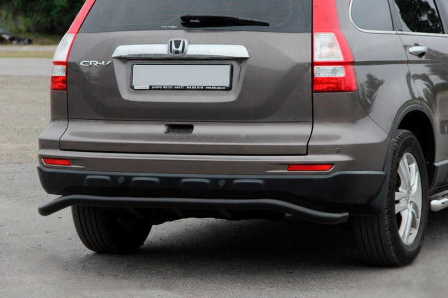 Honda CRV 2012-2016 гг. Задняя дуга AK008 Черная (нерж. сталь) Image