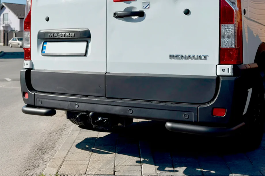 Renault Master 2011-2023 гг. Задние уголки AK003 Черные (2 шт., нержавейка) Фото 8