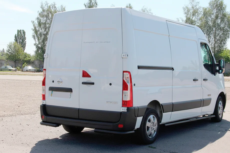 Opel Movano 2010-2021 гг. Задние уголки AK003 Черные (2 шт., нержавейка) Фото 3
