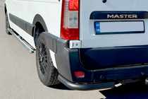 Nissan NV400 2010-2024 гг. Задние уголки AK003 Черные (2 шт., нержавейка) фото 4