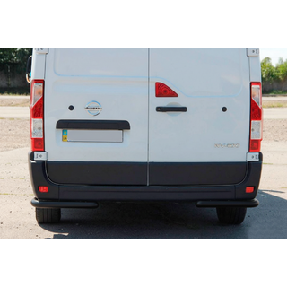 Задние уголки AK003 Черные (2 шт., нержавейка) Nissan NV400 2010-2024 гг. фото 2