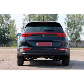 Задняя защита AK002 Черная (нерж. сталь) Kia Sportage 2015-2021 гг. фото 4