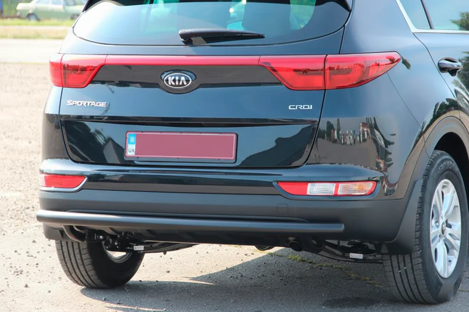 Kia Sportage 2015-2021 гг. Задняя защита AK002 Черная (нерж. сталь) Фото 1
