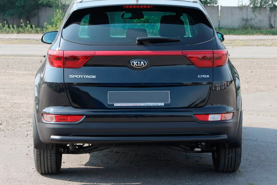 Kia Sportage 2015-2021 гг. Задняя защита AK002 Черная (нерж. сталь) Фото 2
