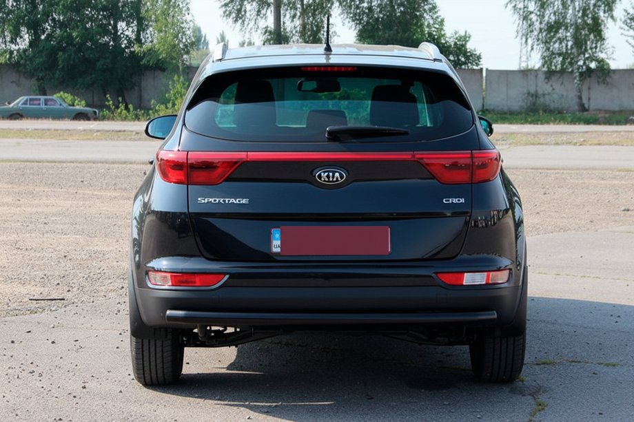 Kia Sportage 2015-2021 гг. Задняя защита AK002 Черная (нерж. сталь) Фото 5