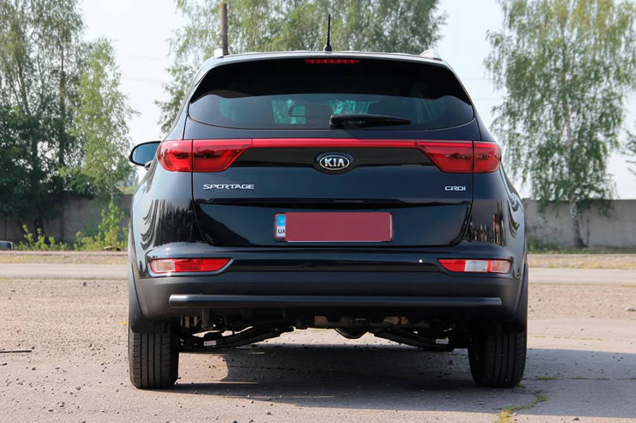 Kia Sportage 2015-2021 гг. Задняя защита AK002 Черная (нерж. сталь) Фото 4