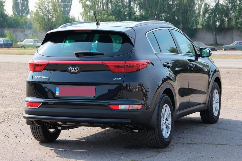 Kia Sportage 2015-2021 гг. Задняя защита AK002 Черная (нерж. сталь) Фото 3