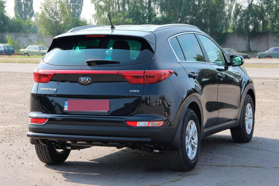 Kia Sportage 2015-2021 гг. Задняя защита AK002 Черная (нерж. сталь) Фото 3