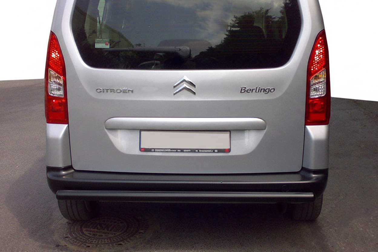 Задній захист Black (нерж.) 60 мм для Citroen Berlingo 2008-2018 рр