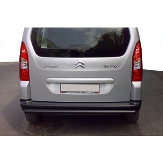 Задняя защита Black (нерж. сталь) 60 мм Citroen Berlingo 2008-2018 гг. фото 1