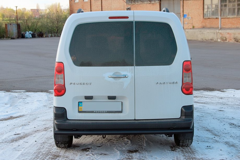 Citroen Berlingo 2008-2018 гг. Задняя защита Black (нерж. сталь) 60 мм Фото 2