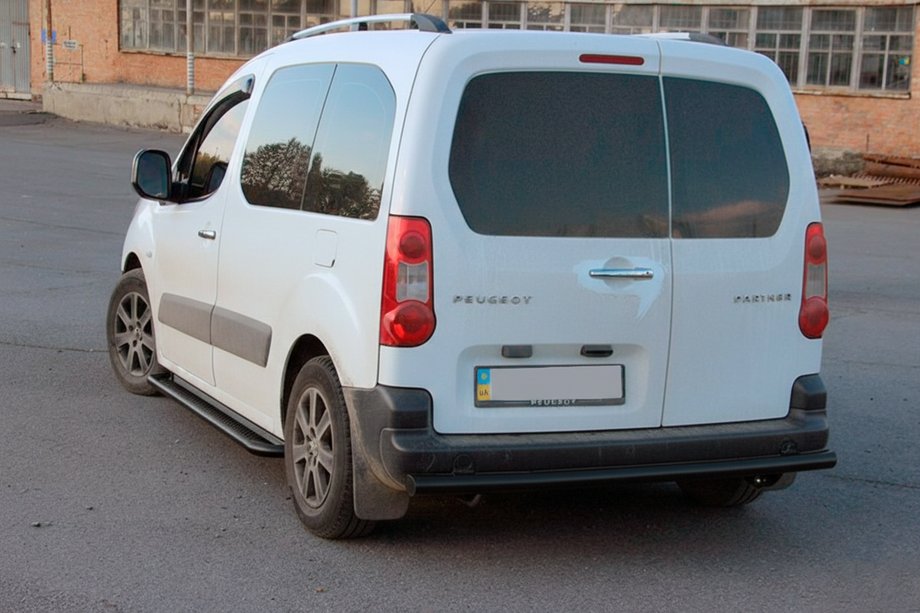 Citroen Berlingo 2008-2018 гг. Задняя защита Black (нерж. сталь) 60 мм Фото 3