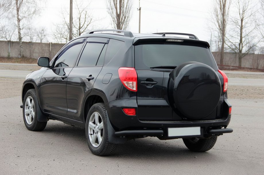 Toyota Rav 4 2006-2013 гг. Задние уголки AK003 Черные (2 шт., нержавейка) Фото 3