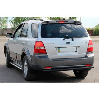 Задняя дуга AK002 Черная (нерж.) Kia Sorento I BL 2002-2009 гг. фото 3