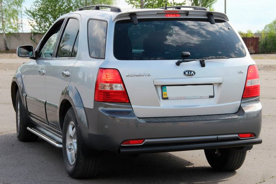 Kia Sorento I BL 2002-2009 гг. Задняя дуга AK002 Черная (нерж.) Фото 3