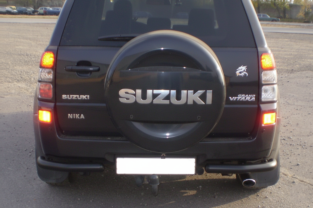 Задній захист AK003 Black (нерж) для Suzuki Grand Vitara 2005-2017 рр