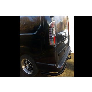 Задние уголки Black (2 шт, нержавейка) Opel Vivaro 2015-2019 гг. фото 2