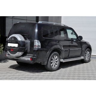 Задняя дуга AK002 Черная (нерж.) Mitsubishi Pajero Wagon III 1999-2006 гг. фото 2