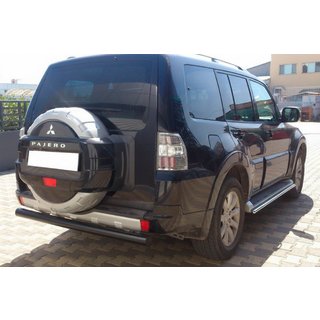 Задняя дуга AK002 Черная (нерж.) Mitsubishi Pajero Wagon III 1999-2006 гг. фото 3