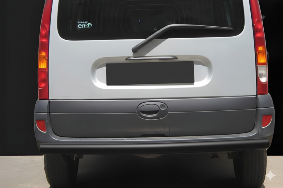 Renault Kangoo 1998-2008 гг. Задняя дуга AK002 Черная (нерж. сталь) Image