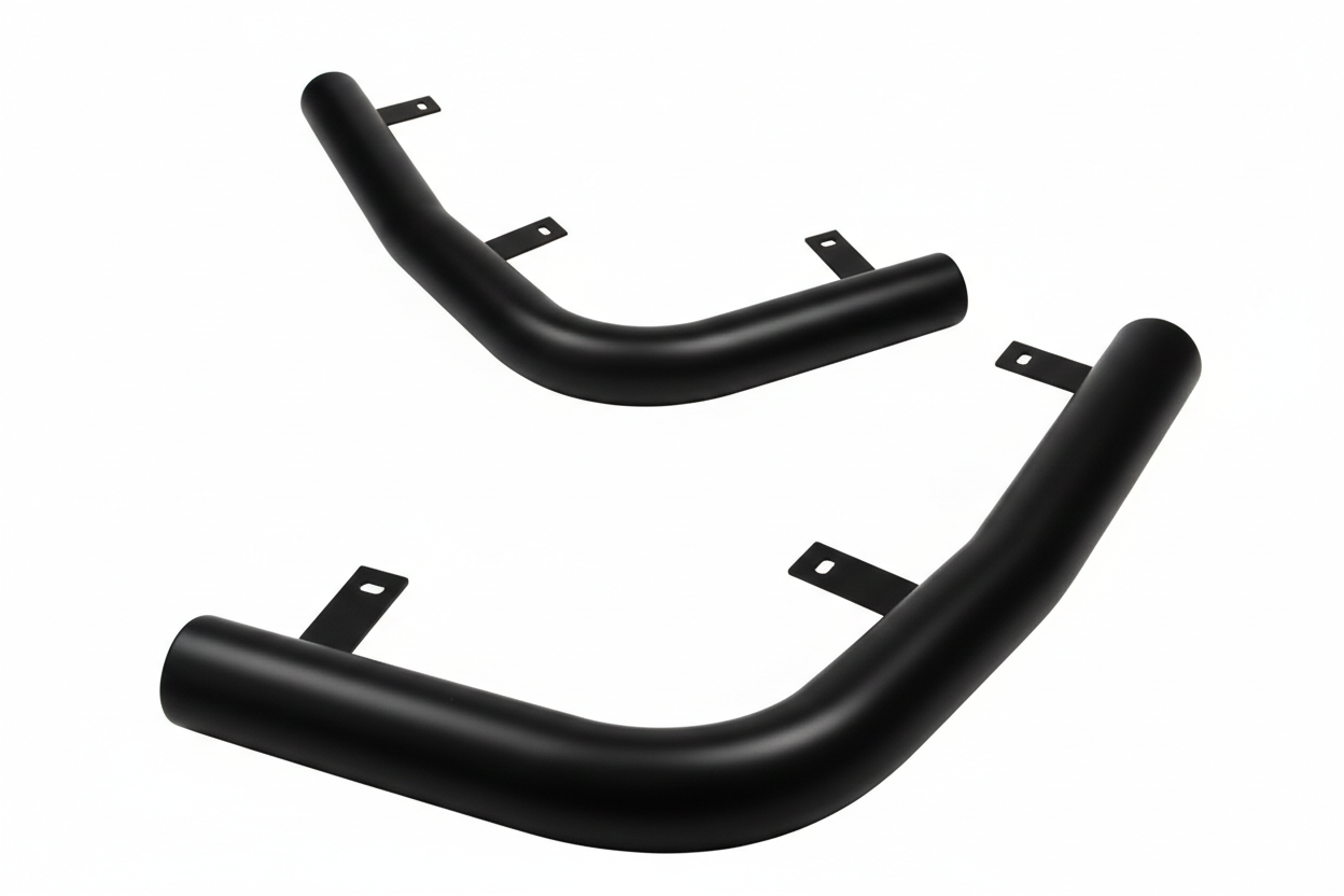 Задні куточки AK003 Black (2 шт., нерж) для Ford Transit 2000-2014 рр
