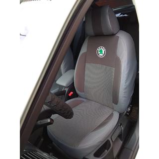 Авточехлы (Эко-кожа↗Ткань, Premium) Skoda Octavia II A5 2010-2013 гг. фото 4