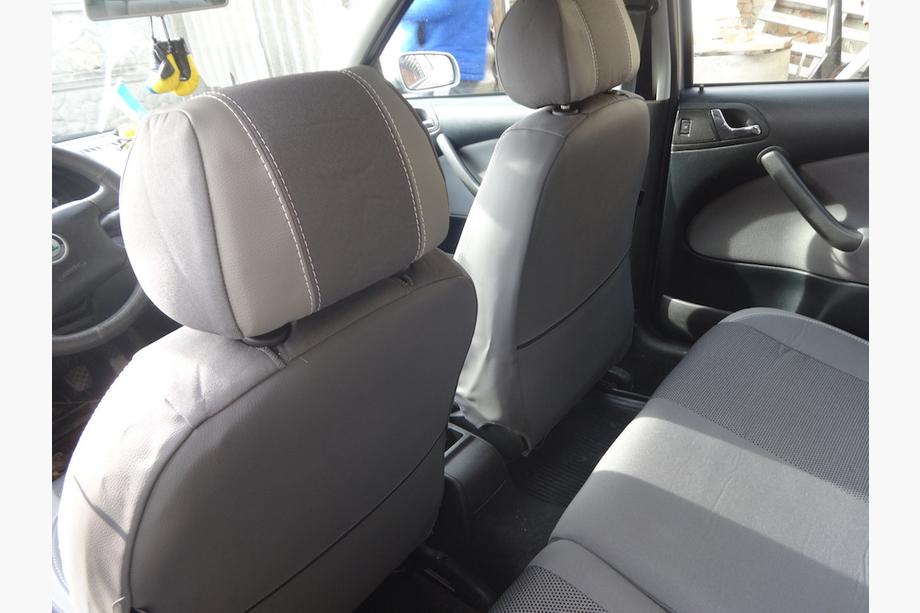Skoda Octavia II A5 2010-2013 гг. Авточехлы (Эко-кожа↗Ткань, Premium) Фото 17