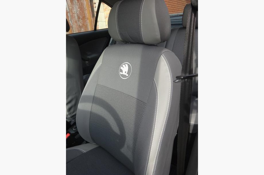 Skoda Octavia II A5 2010-2013 гг. Авточехлы (Эко-кожа↗Ткань, Premium) Фото 24