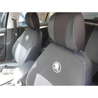 Авточехлы (Эко-кожа↗Ткань, Premium) Skoda Octavia III A7 2013-2019 гг. фото 2