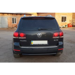 Задняя защита AK002 Черный (2 шт., нержавейка) Volkswagen Touareg 2002–2010 гг. фото 4